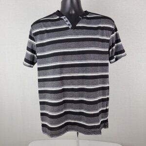 Denim & Rivets Polo Stripes Top Short Sleeve Small
